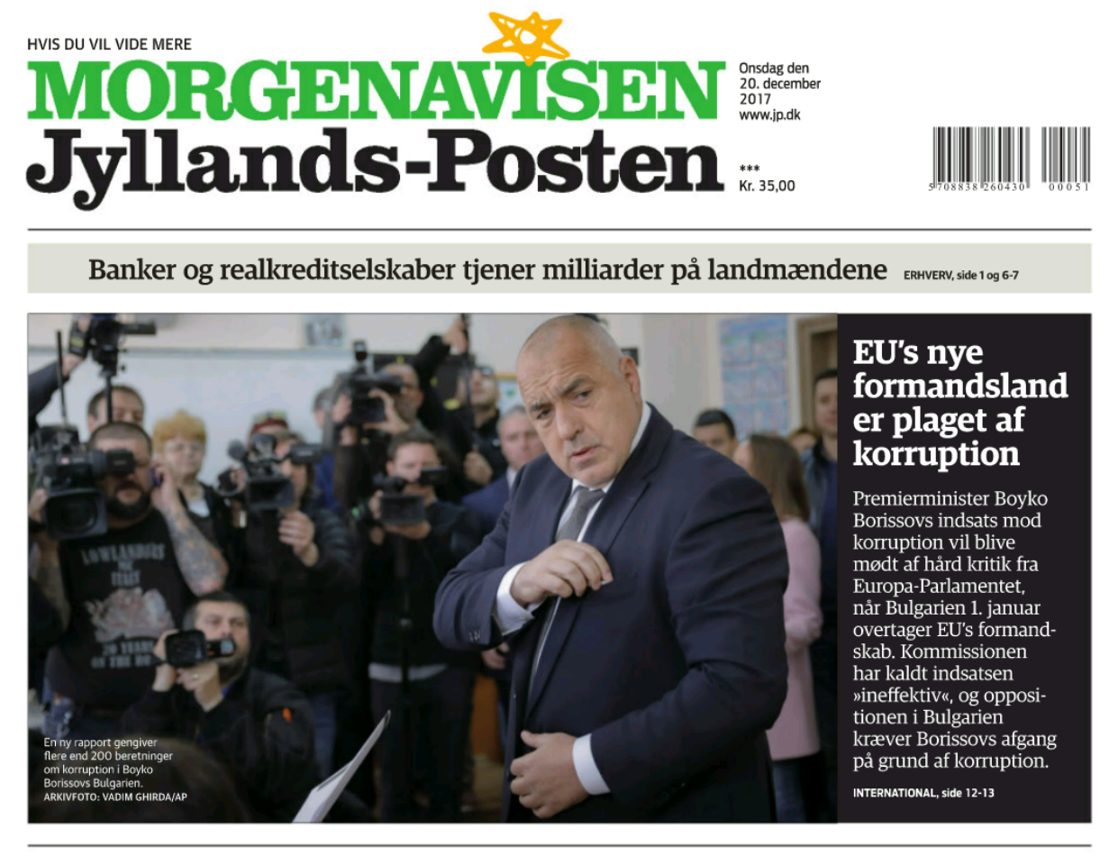 ДАТСКИЯТ JYLLANDS-POSTEN: КОРУПЦИЯТА Е ЗАДУШИЛА БЪЛГАРИЯ