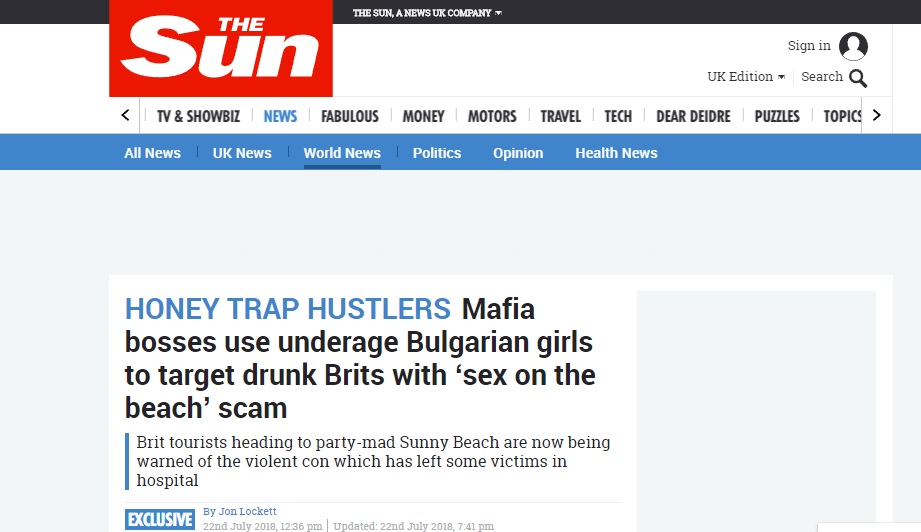 THE SUN : Шефове на мафията мамят британци с малолетни момичета за секс на плажа